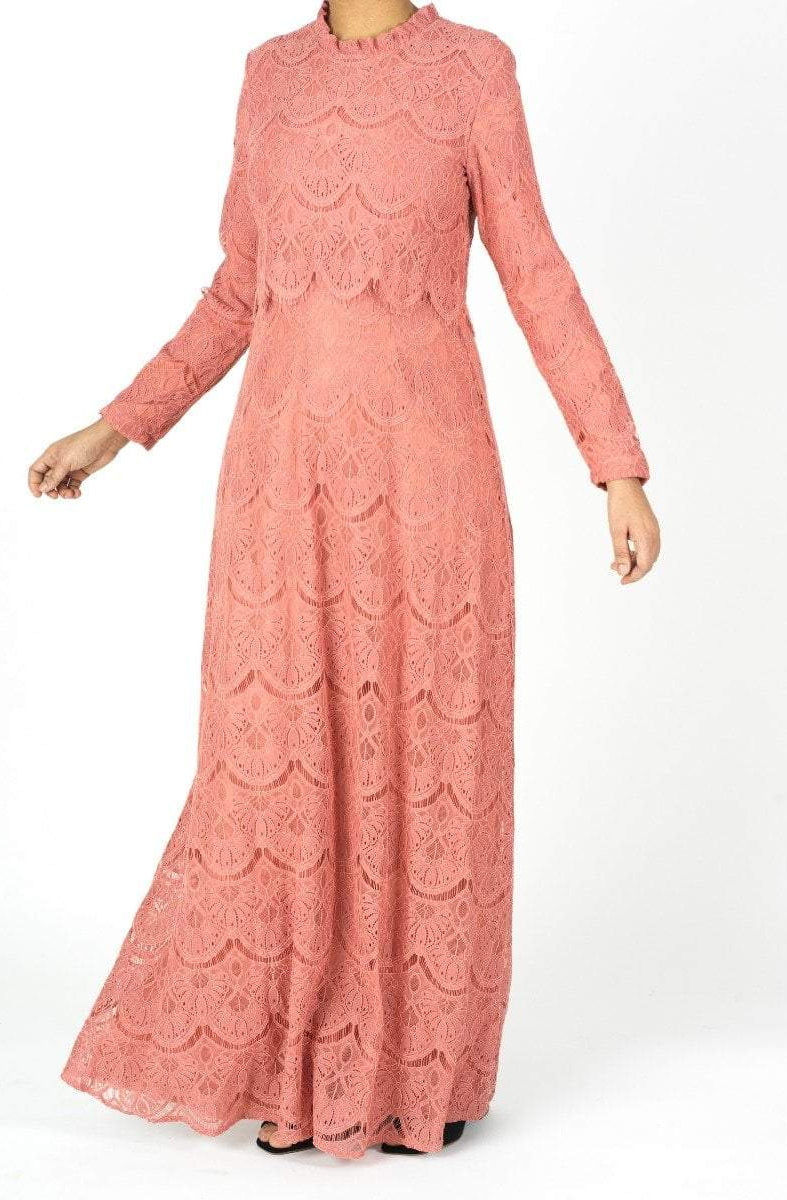 Rose Blush Giovanna lace crop top dress Kabayare