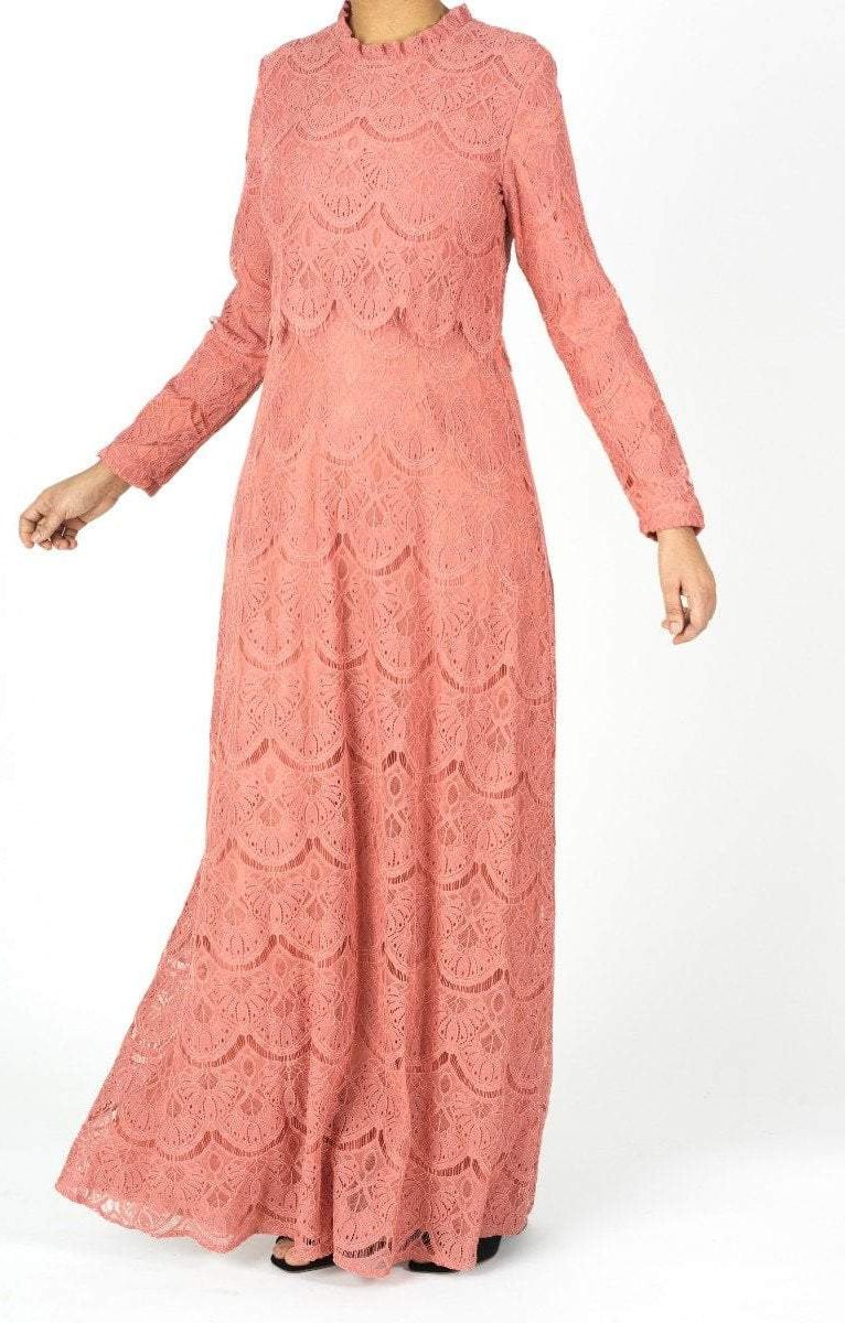 Rose Blush Giovanna lace crop top dress Kabayare