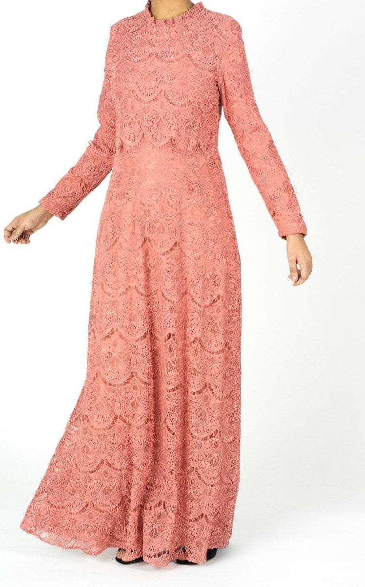 Rose Blush Giovanna lace crop top dress Kabayare