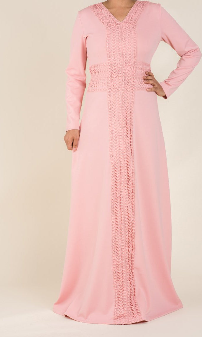 Rose Blush Lace Detailed Dress Kabayare