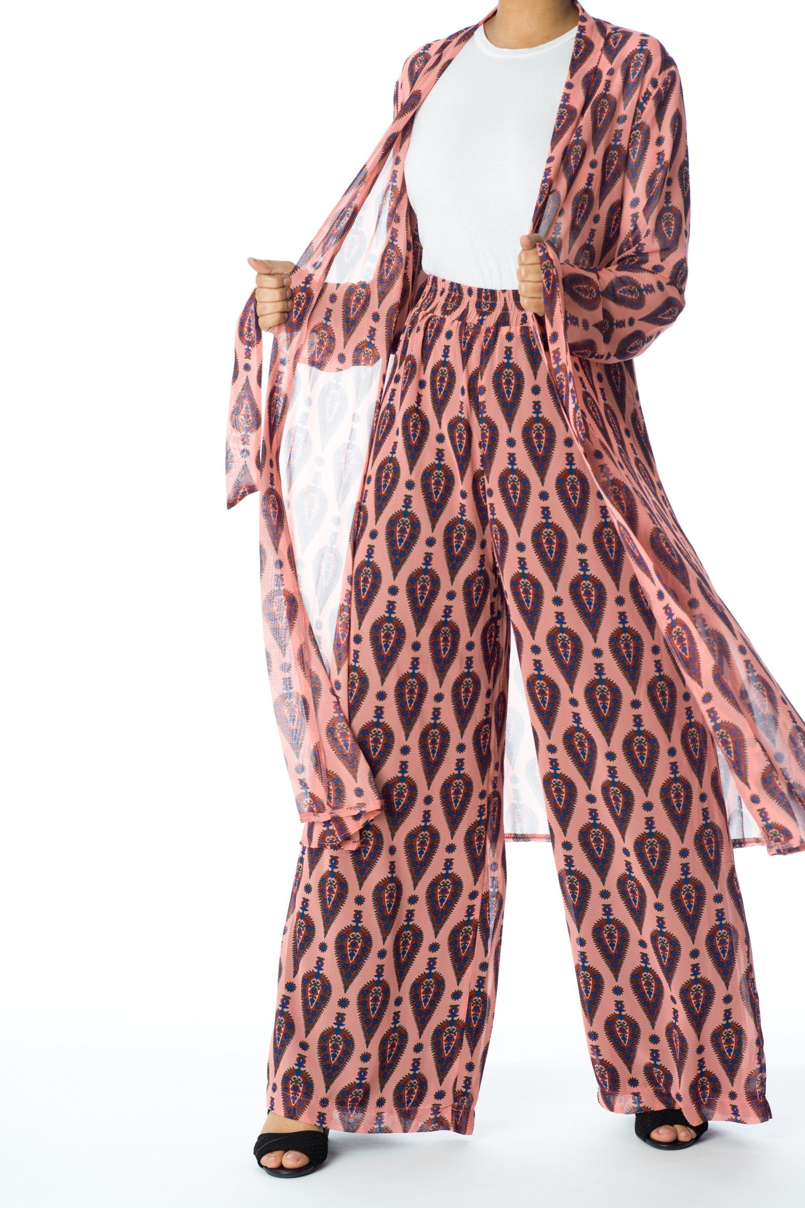 Rose monniete print matching set Kabayare