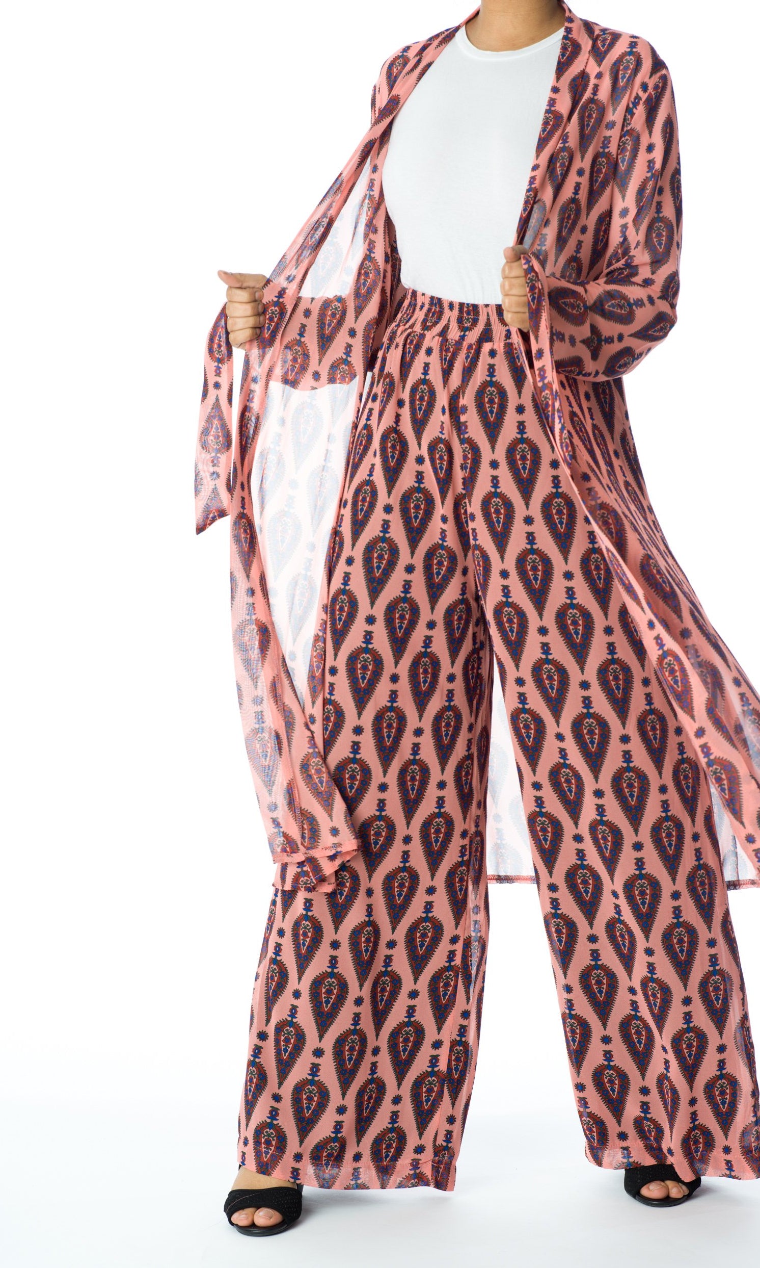 Rose monniete print matching set Kabayare