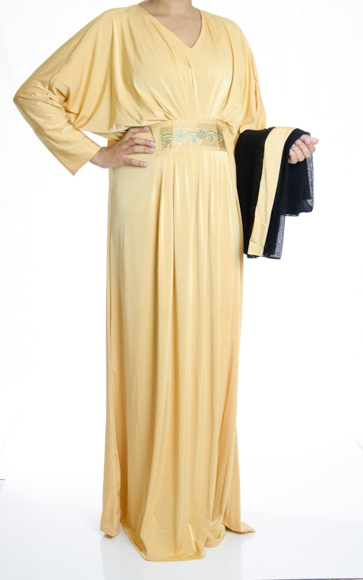 Rounder Butterfly Jersey Abaya Kabayare