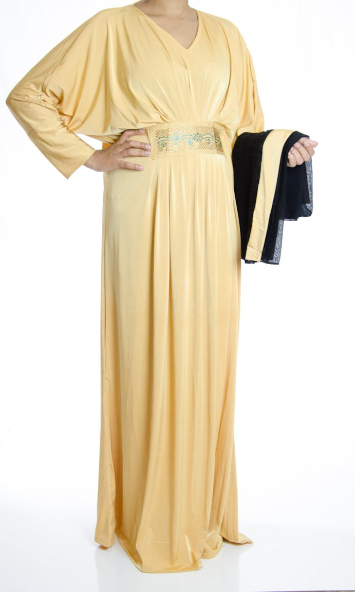 Rounder Butterfly Jersey Abaya Kabayare