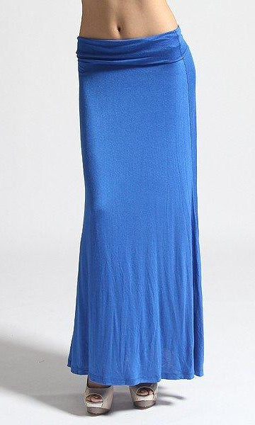 Royal Blue Jersey Maxi Skirt Kabayare