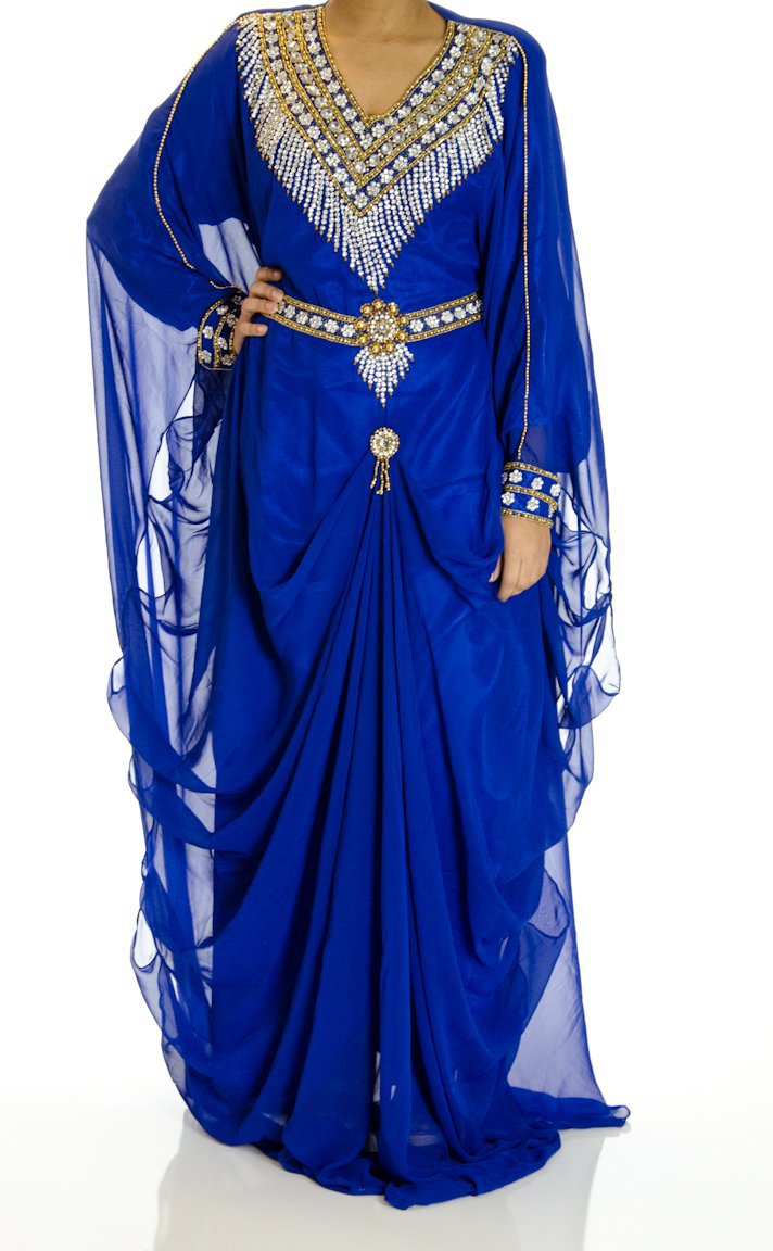 Royal blue Swarovski Kaftan Kabayare
