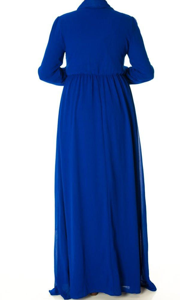 Royal Buttons Chiffon Dress Kabayare