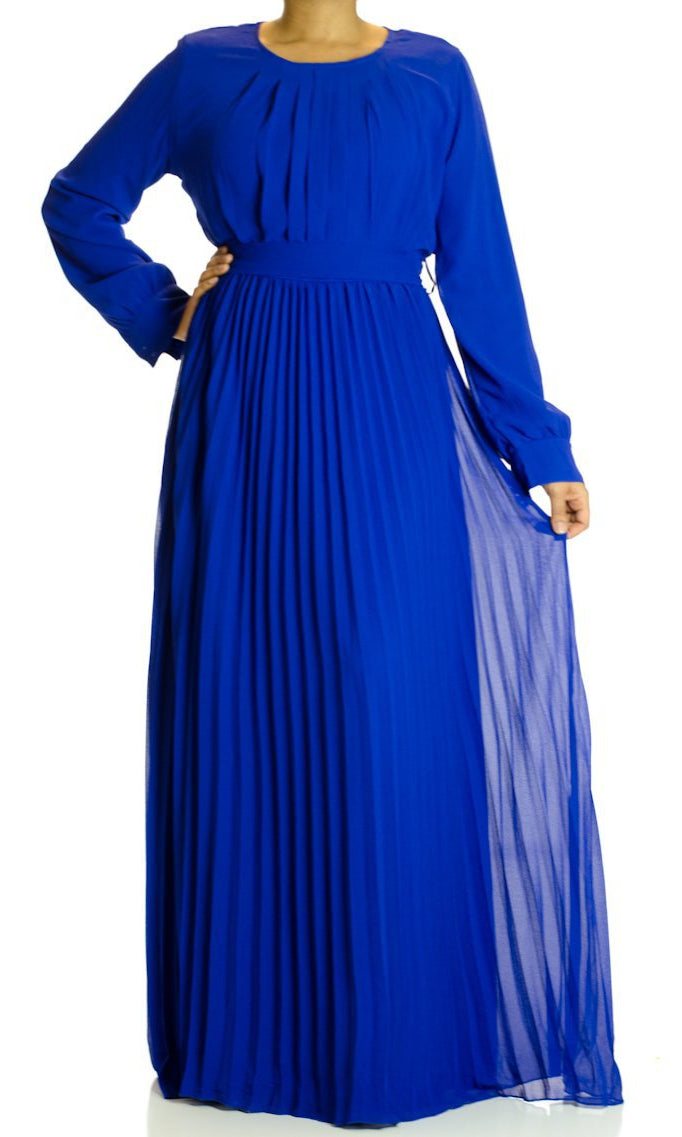Royal French Pleats Maxi Dress Kabayare