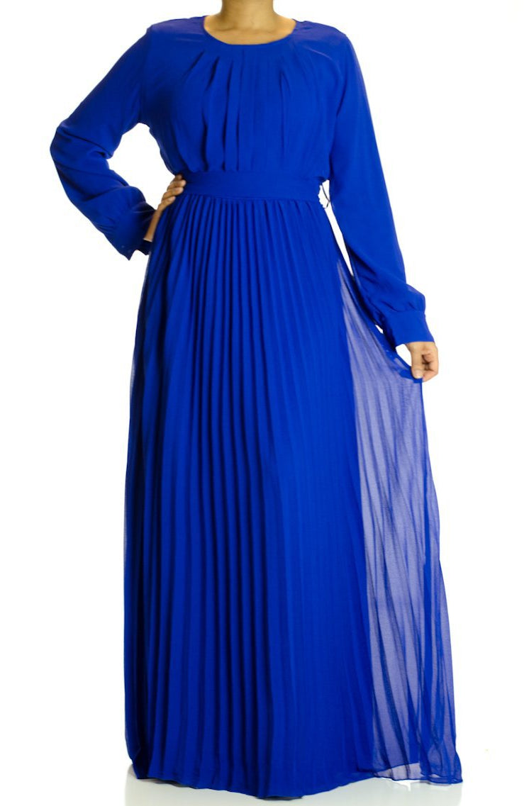 Royal French Pleats Maxi Dress Kabayare