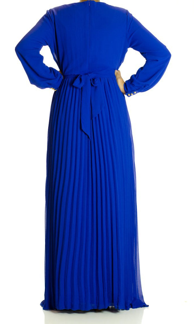 Royal French Pleats Maxi Dress Kabayare