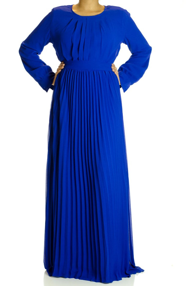 Royal French Pleats Maxi Dress Kabayare