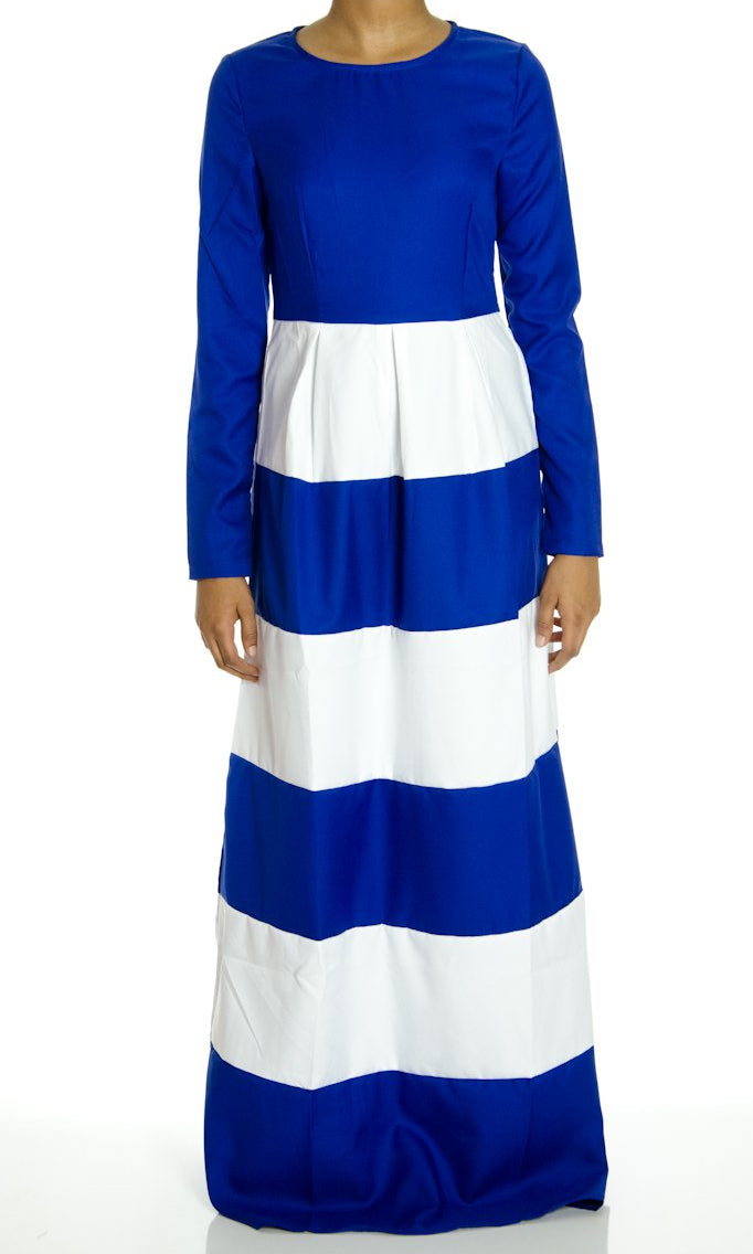 Royal Modern Stripe Maxi dress Kabayare