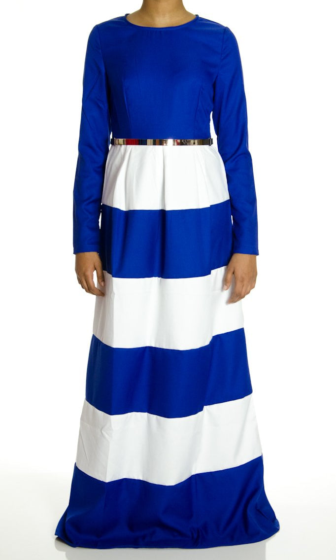 Royal Modern Stripe Maxi dress Kabayare
