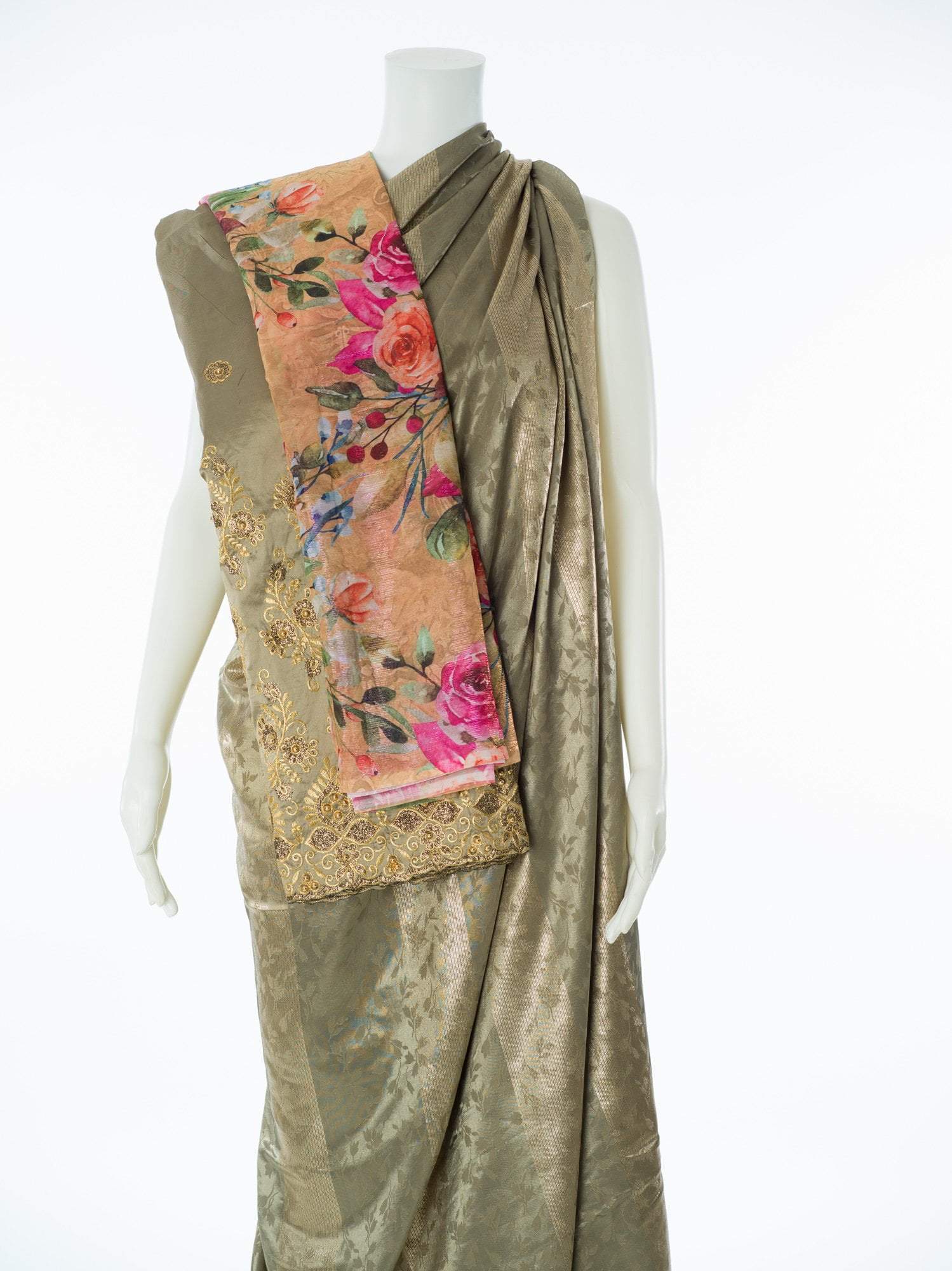 Sage Goden saree Dirac sets - Kabayare Fashion (5667552559253)