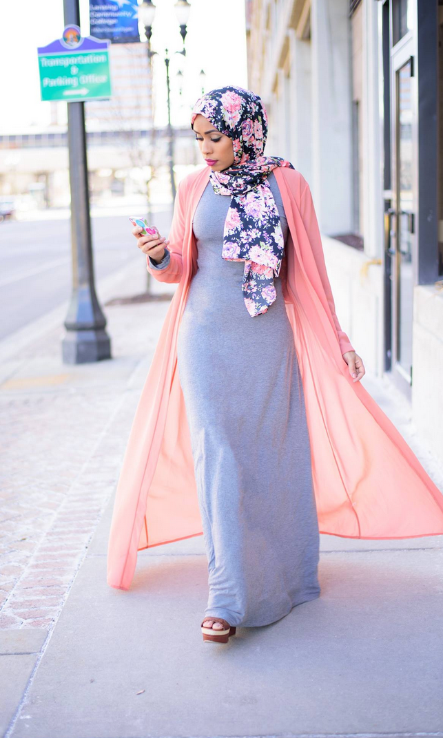Salmon Basic Maxi Cardigan Kabayare