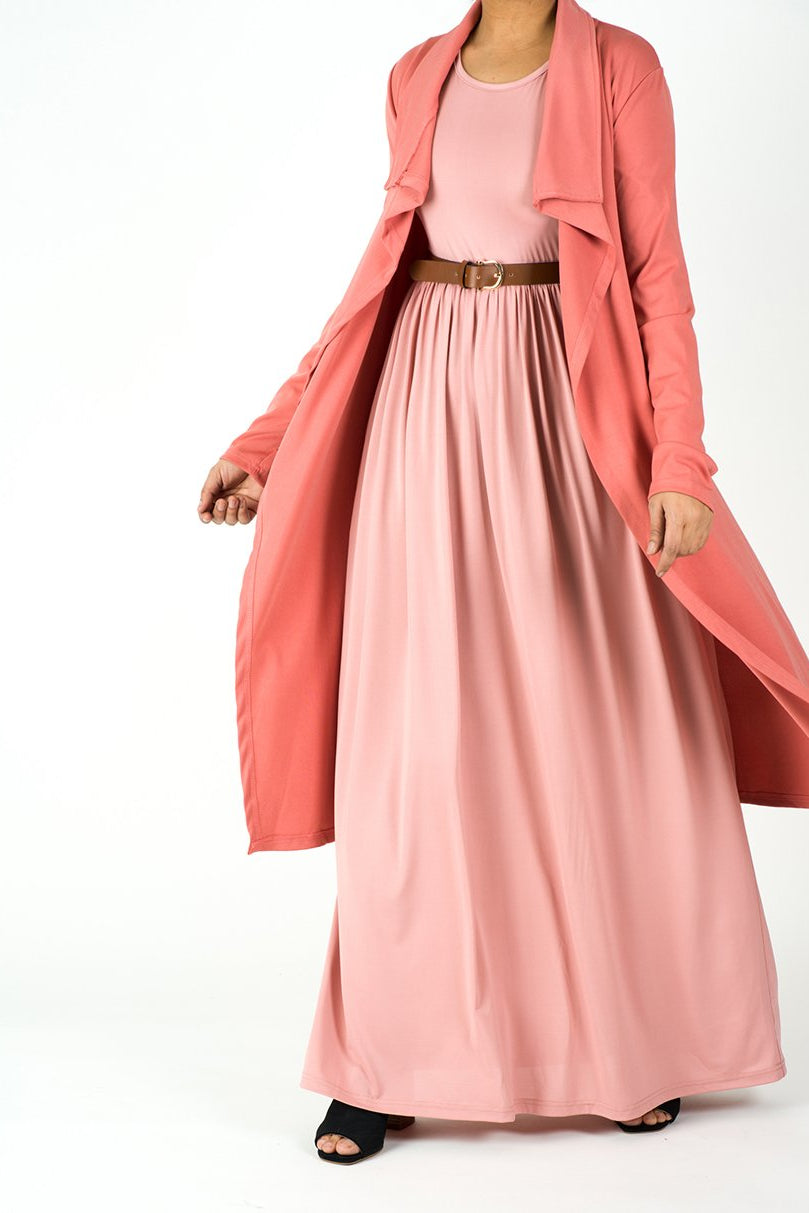 Salmon Draped Drop Shoulder Jacket Kabayare