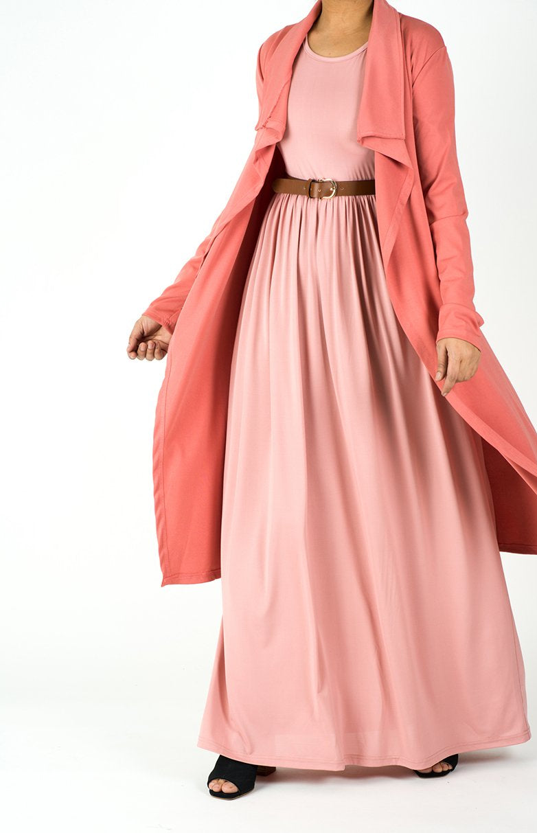 Salmon Draped Drop Shoulder Jacket Kabayare