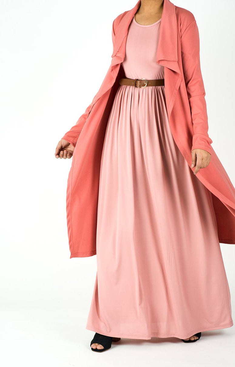 Salmon Draped Drop Shoulder Jacket Kabayare