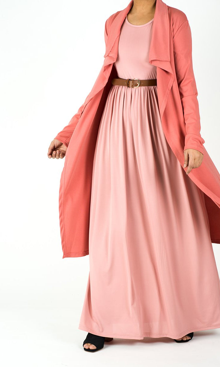 Salmon Draped Drop Shoulder Jacket Kabayare