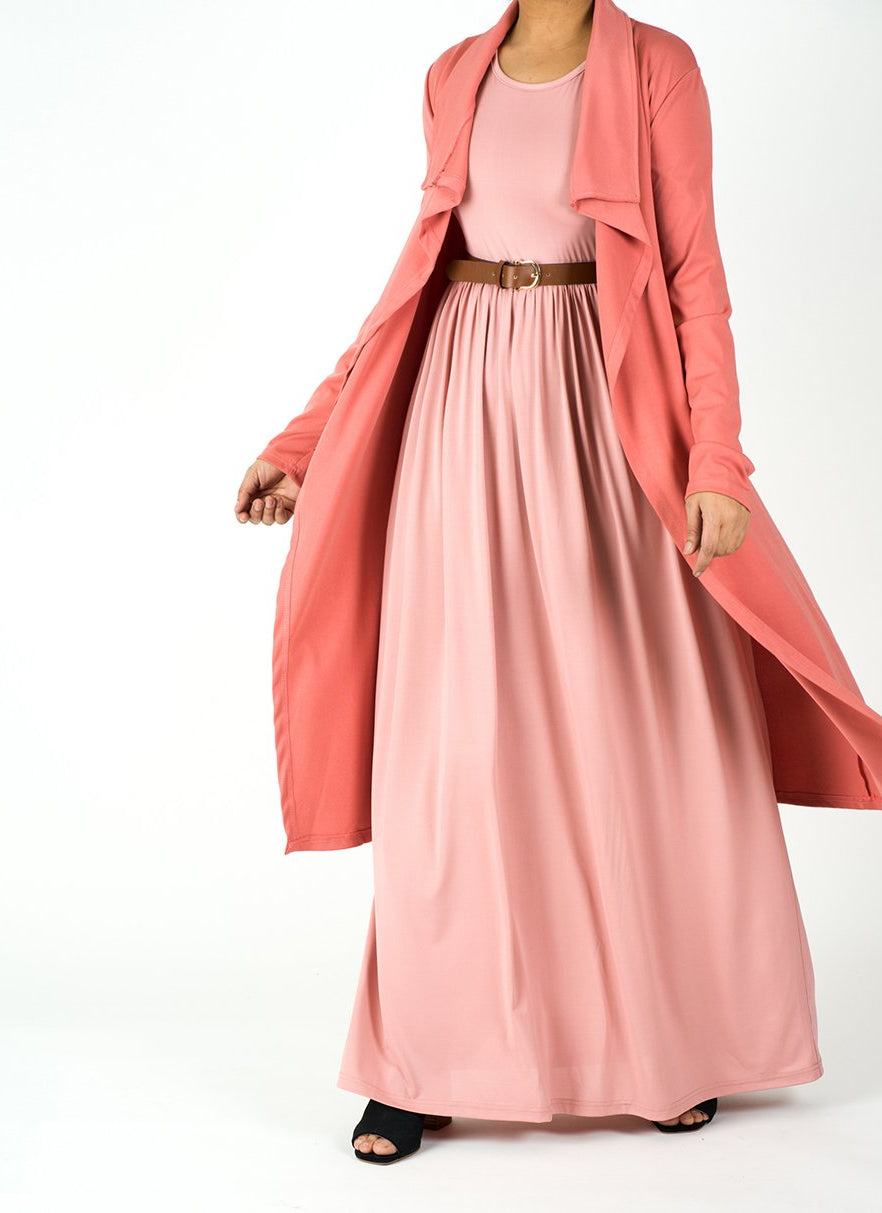 Salmon Draped Drop Shoulder Jacket Kabayare