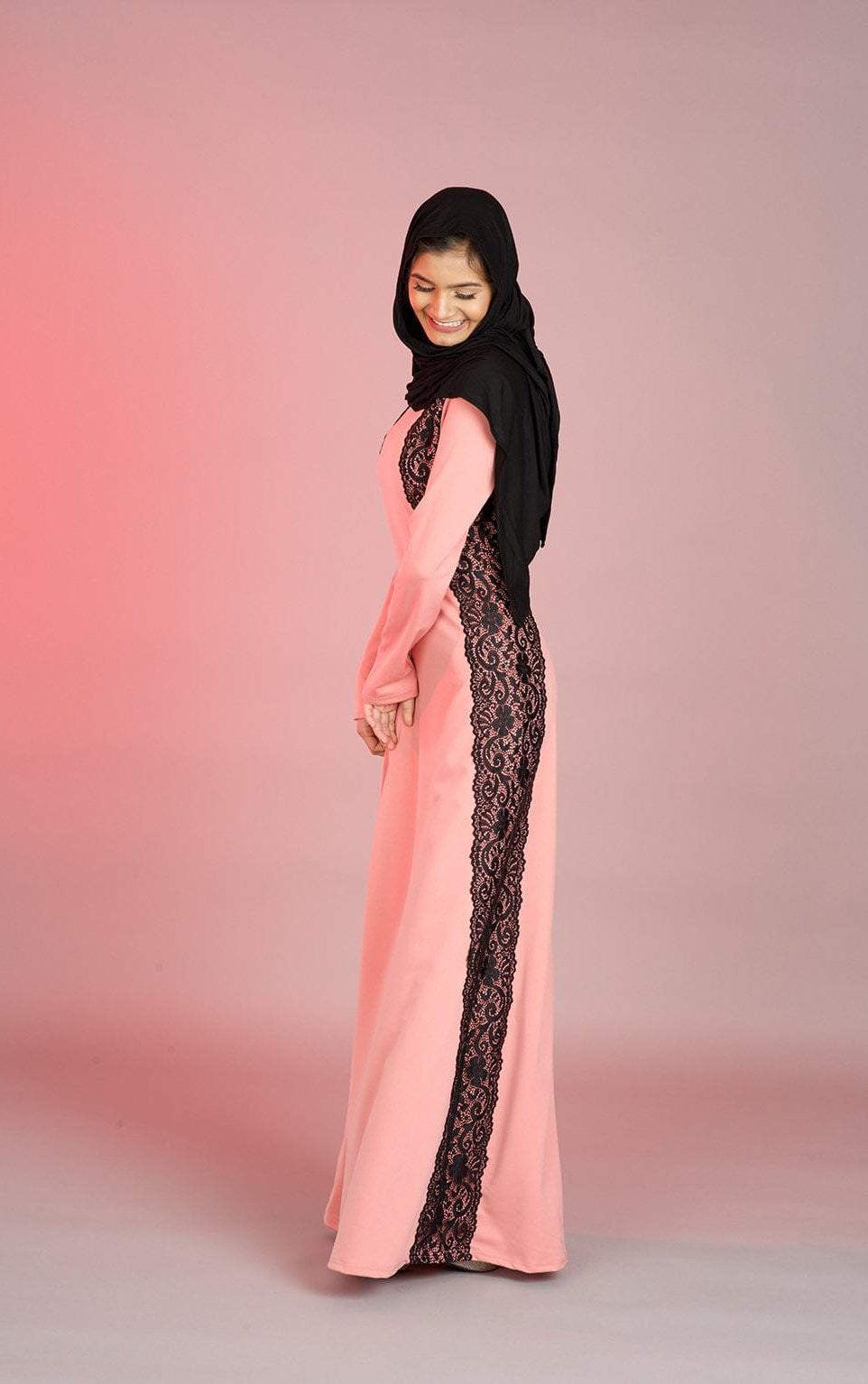Salmon Macramé Lace Dress Kabayare