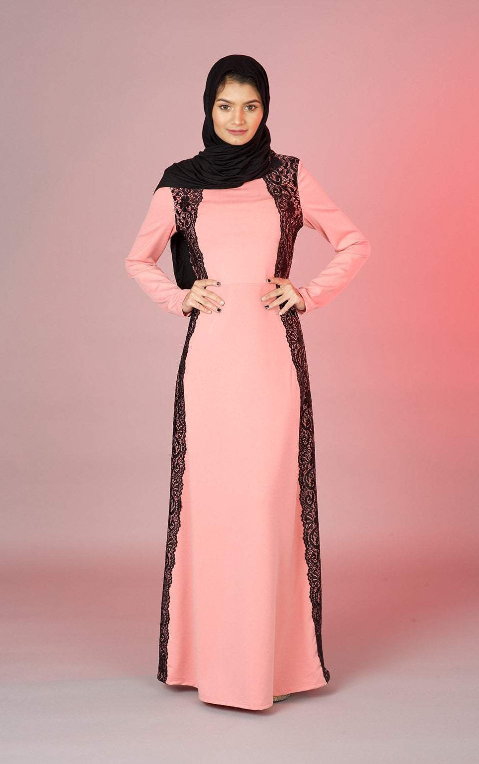 Salmon Macramé Lace Dress Kabayare