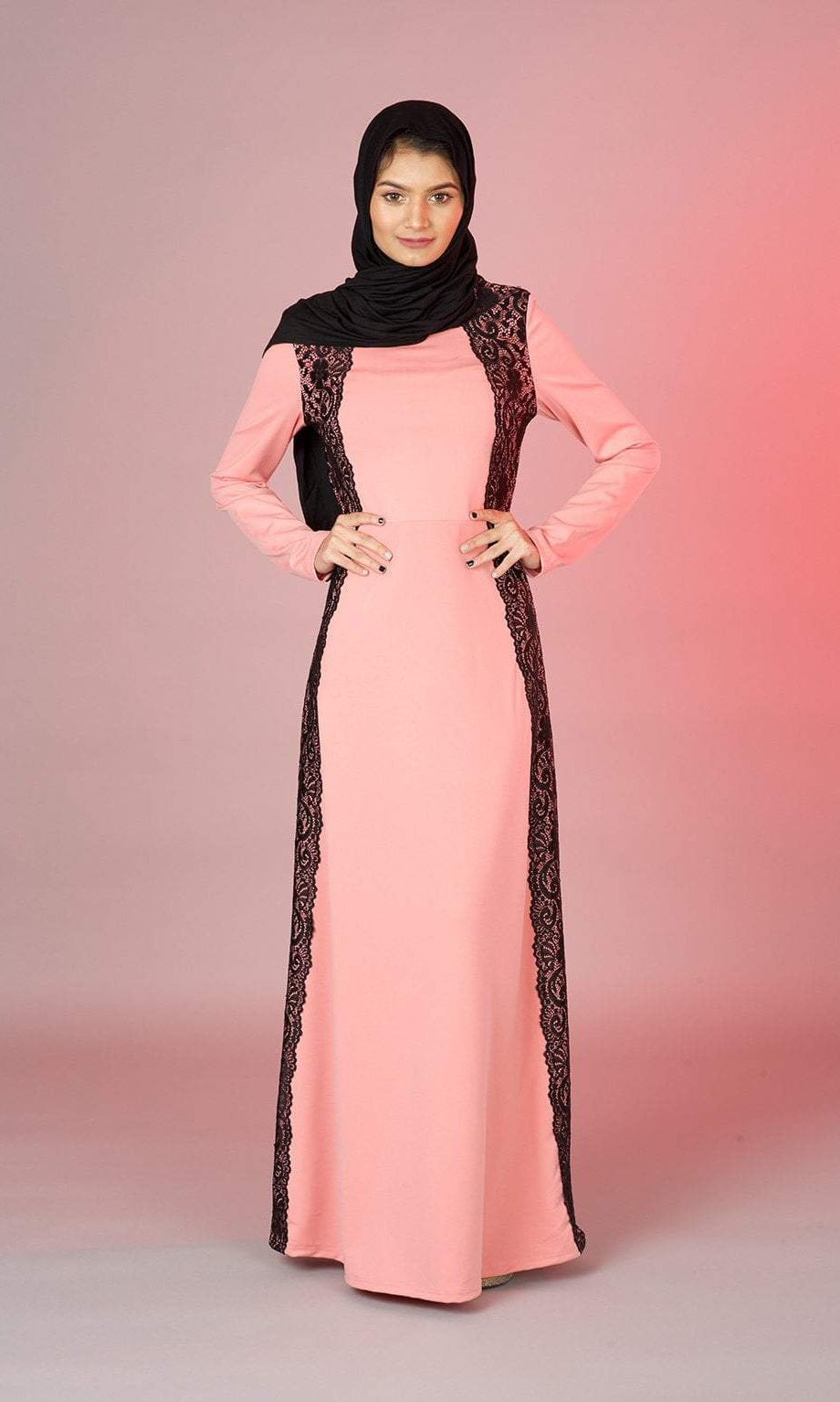 Salmon Macramé Lace Dress Kabayare