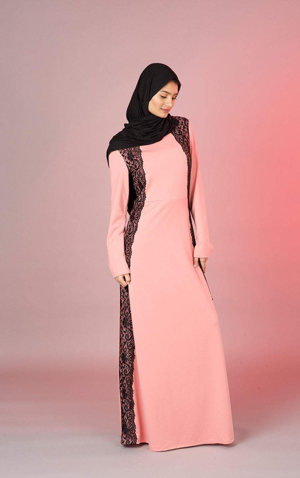 Salmon Macramé Lace Dress Kabayare