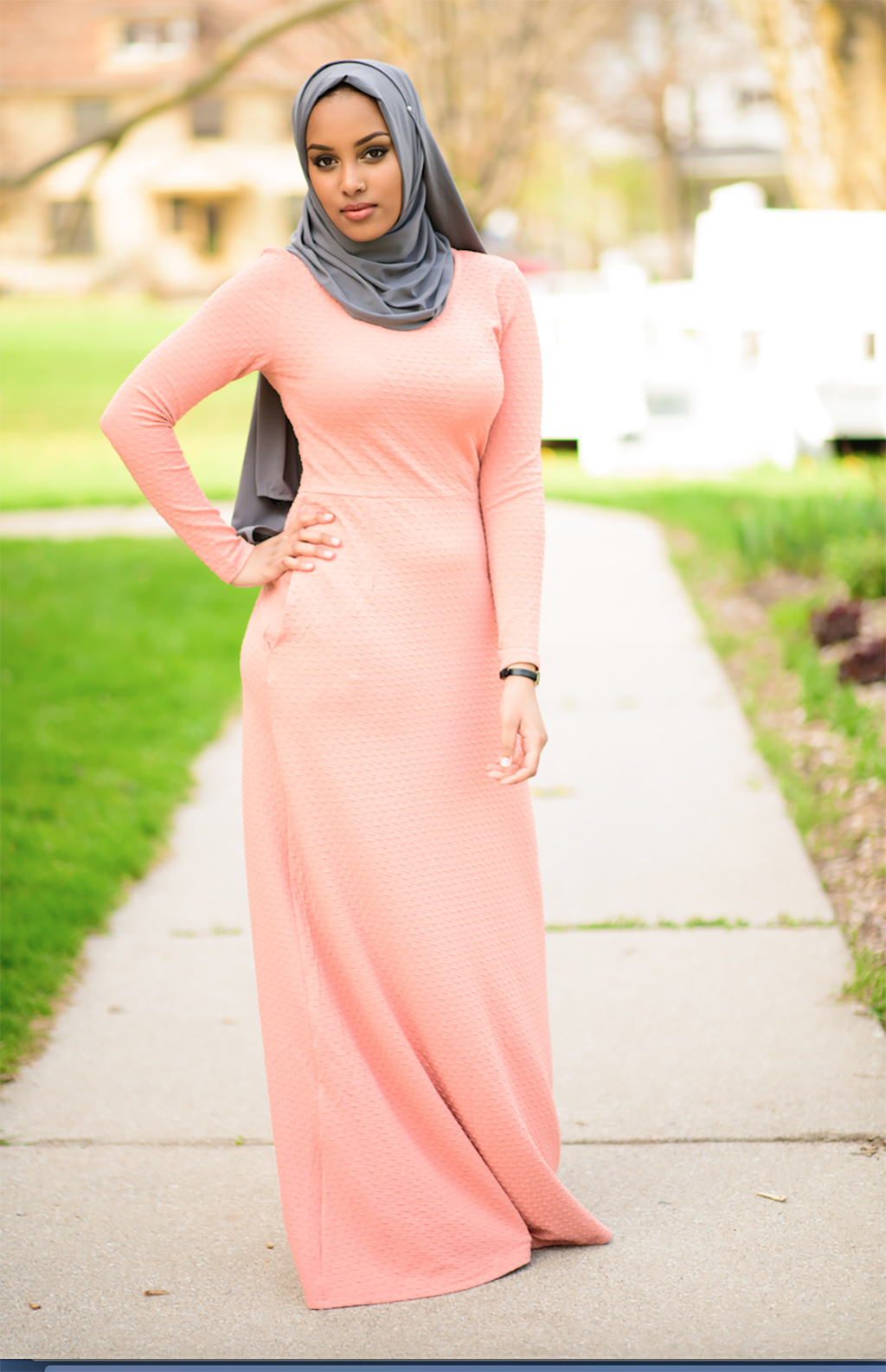 salmon textured dress Kabayare