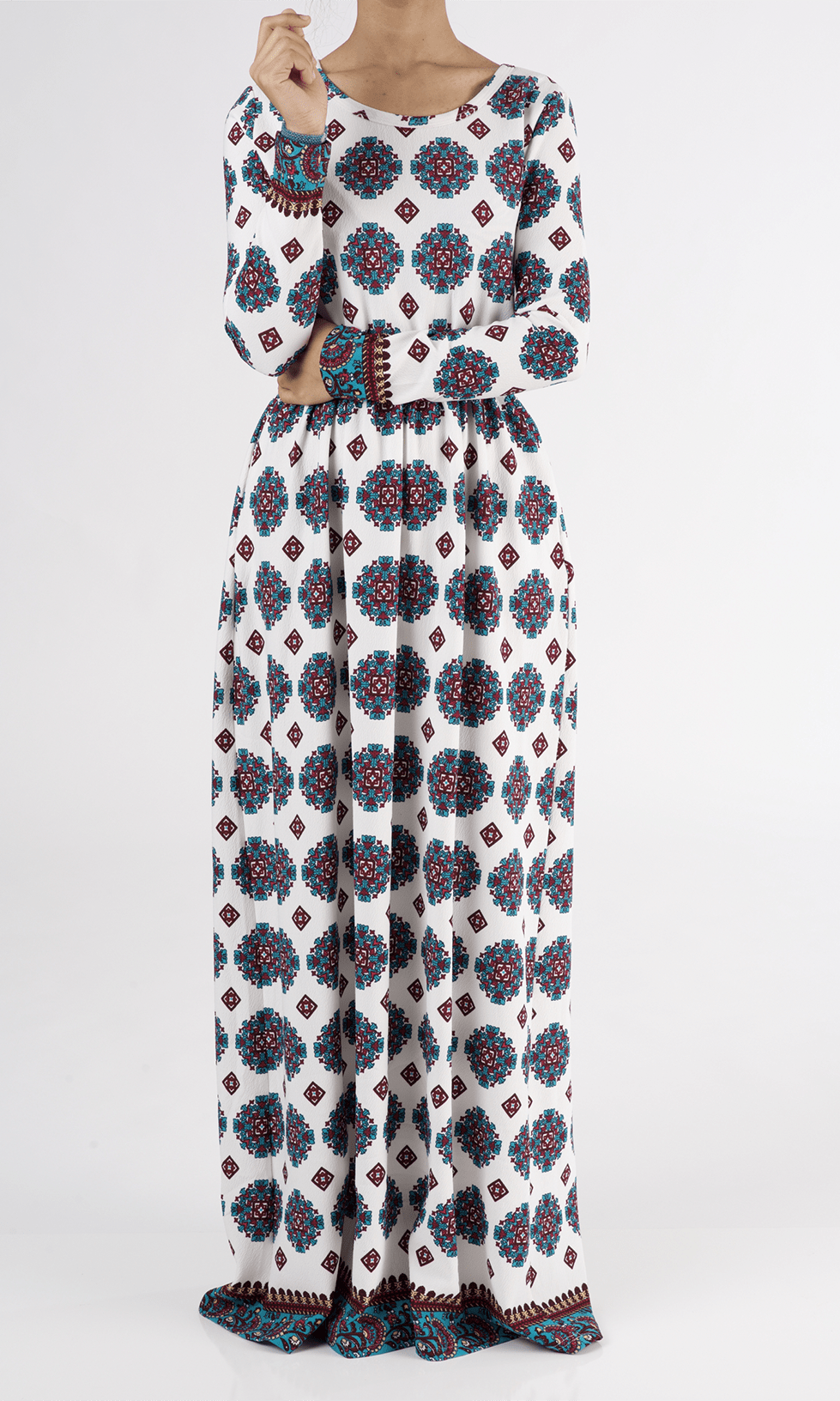 Samira Textured Print Dress Kabayare