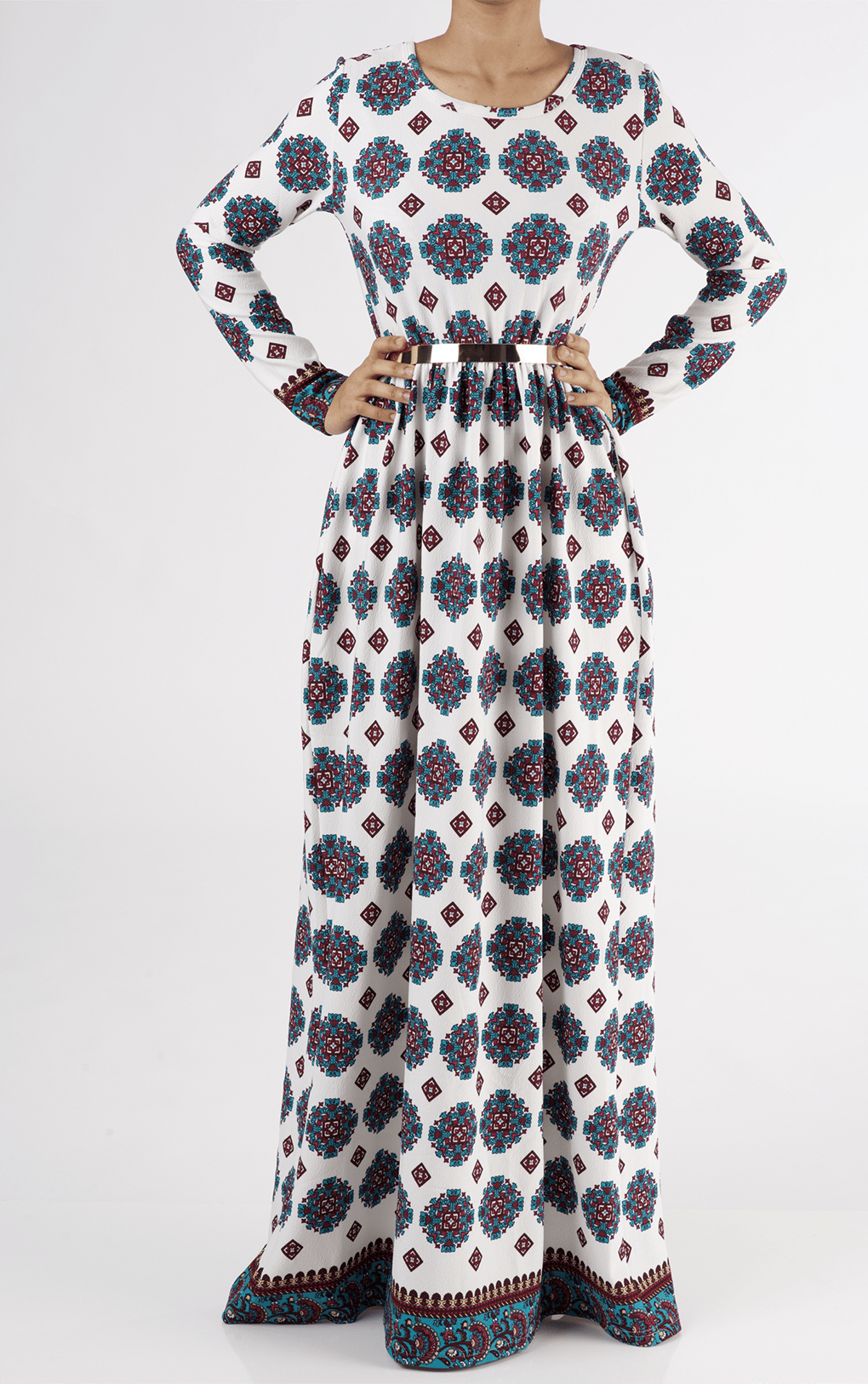 Samira Textured Print Dress Kabayare