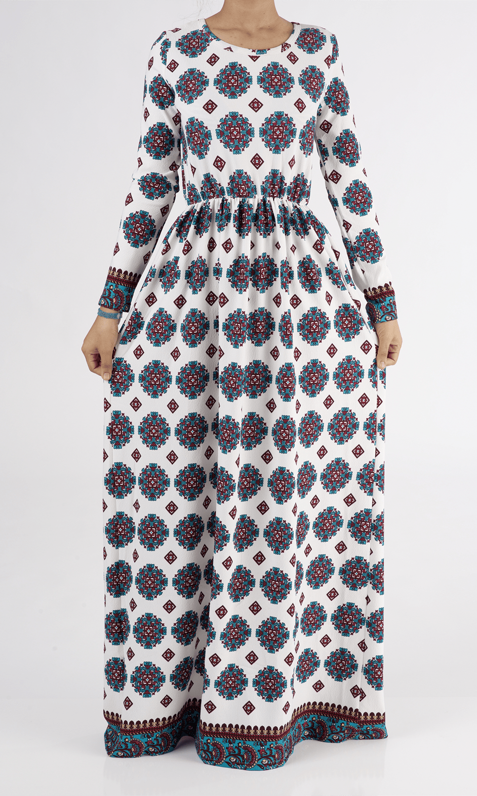 Samira Textured Print Dress Kabayare
