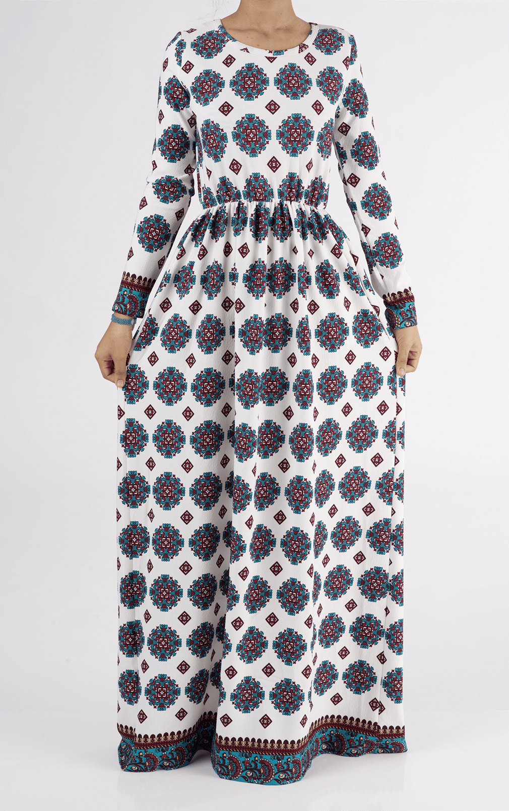 Samira Textured Print Dress Kabayare