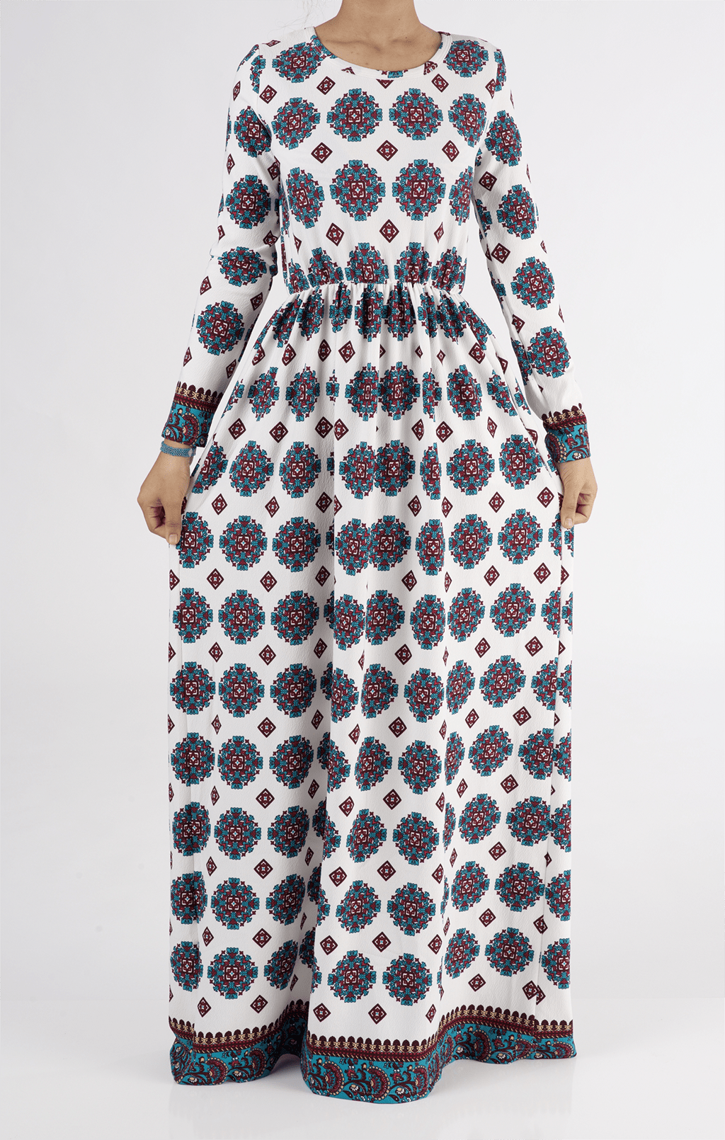 Samira Textured Print Dress Kabayare