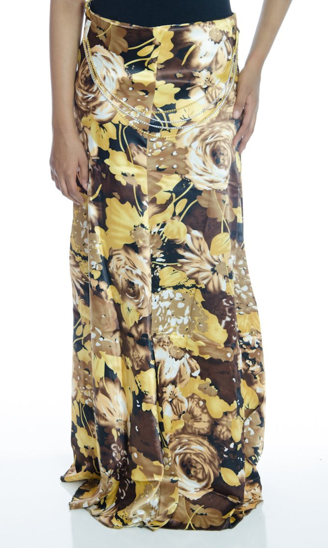 Satin Floral Skirt Kabayare