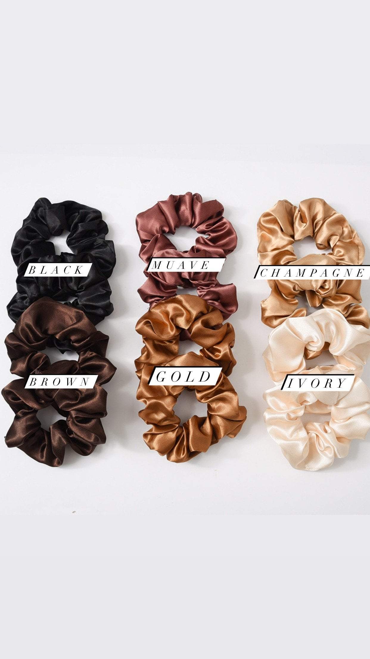 Satin hair scrunchies - Kabayare Fashion (6155855364274)