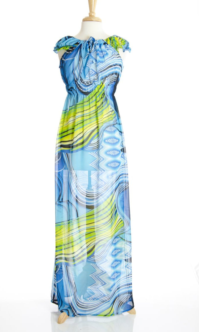 Sea Reef Maxi Dress Kabayare