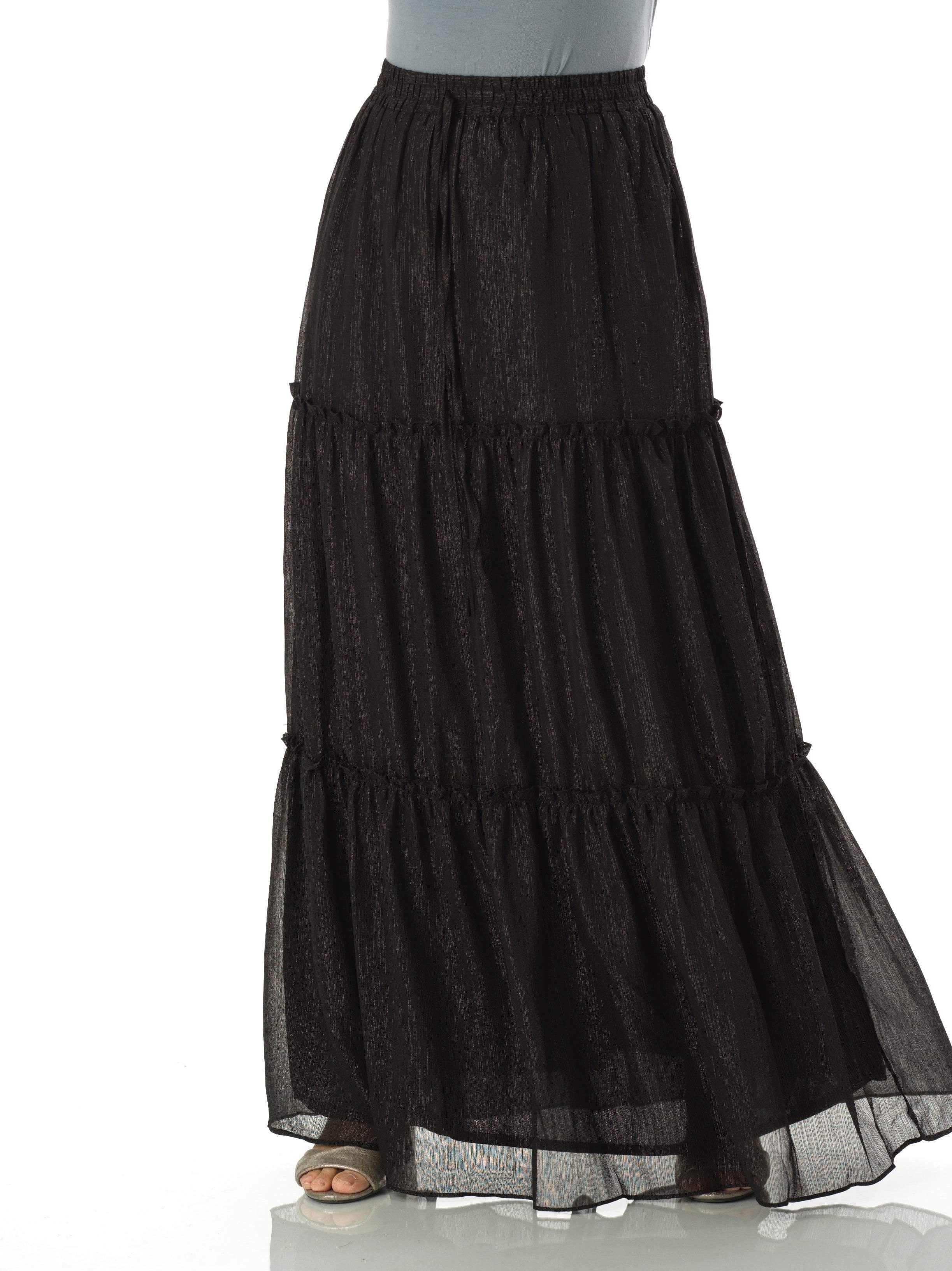 Shimmer chiffon tiered maxi skirt Kabayare