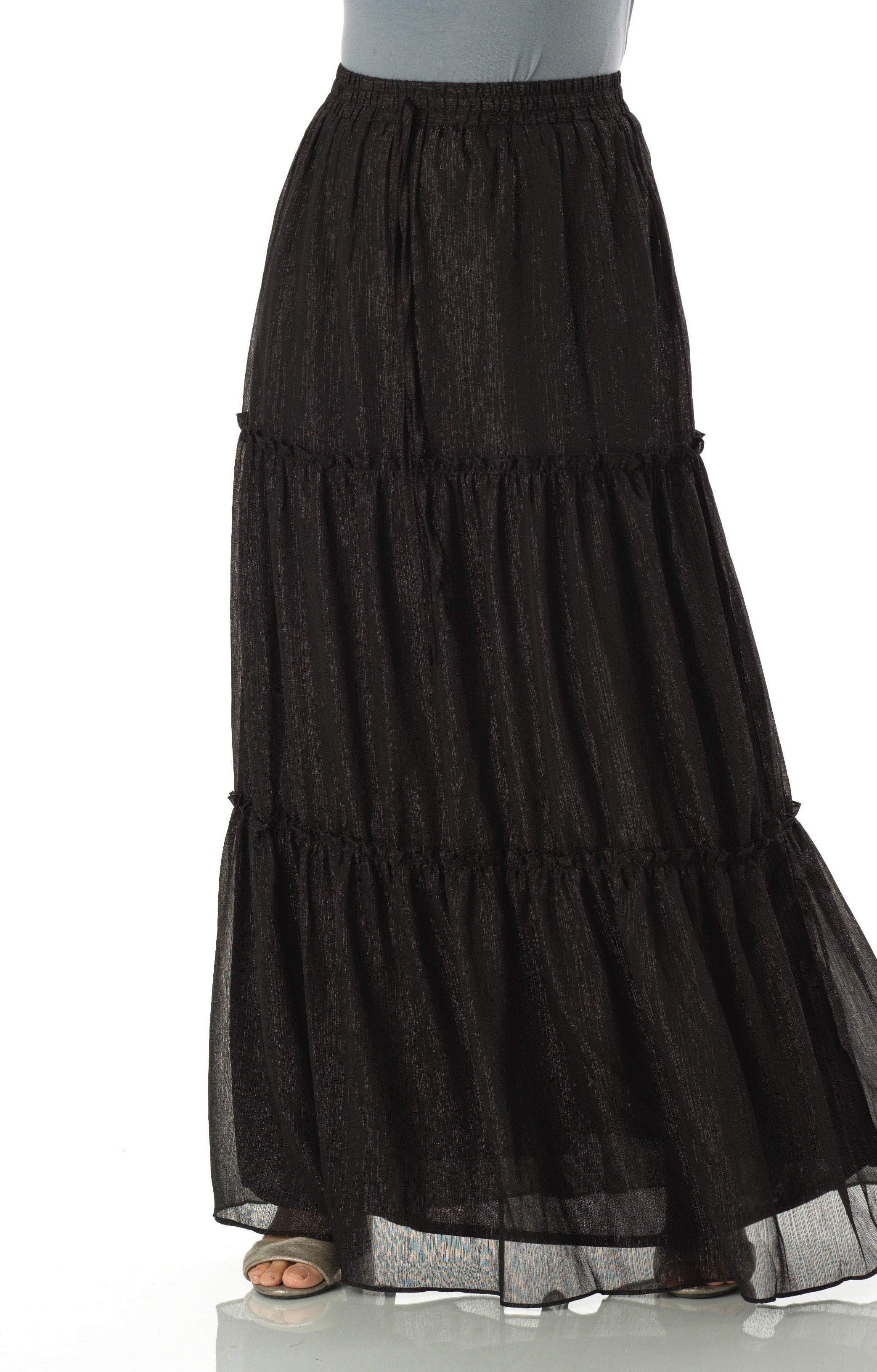 Shimmer chiffon tiered maxi skirt Kabayare