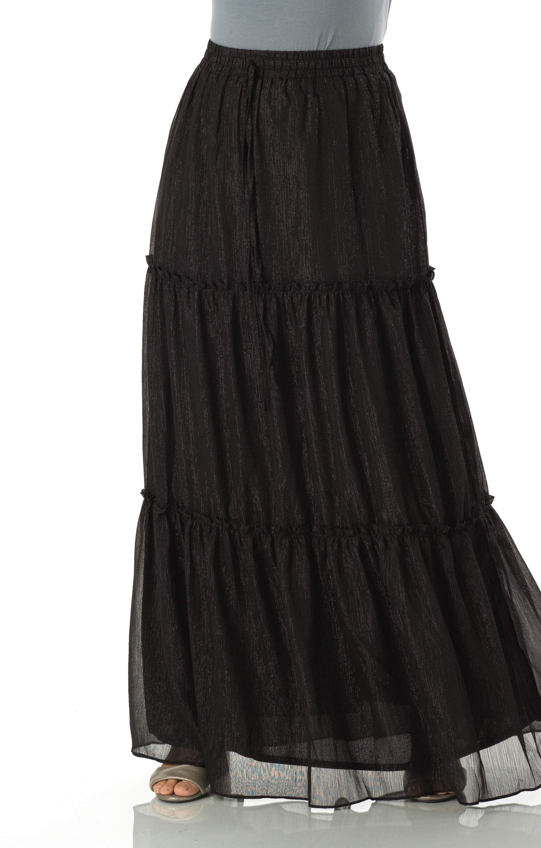 Shimmer chiffon tiered maxi skirt Kabayare