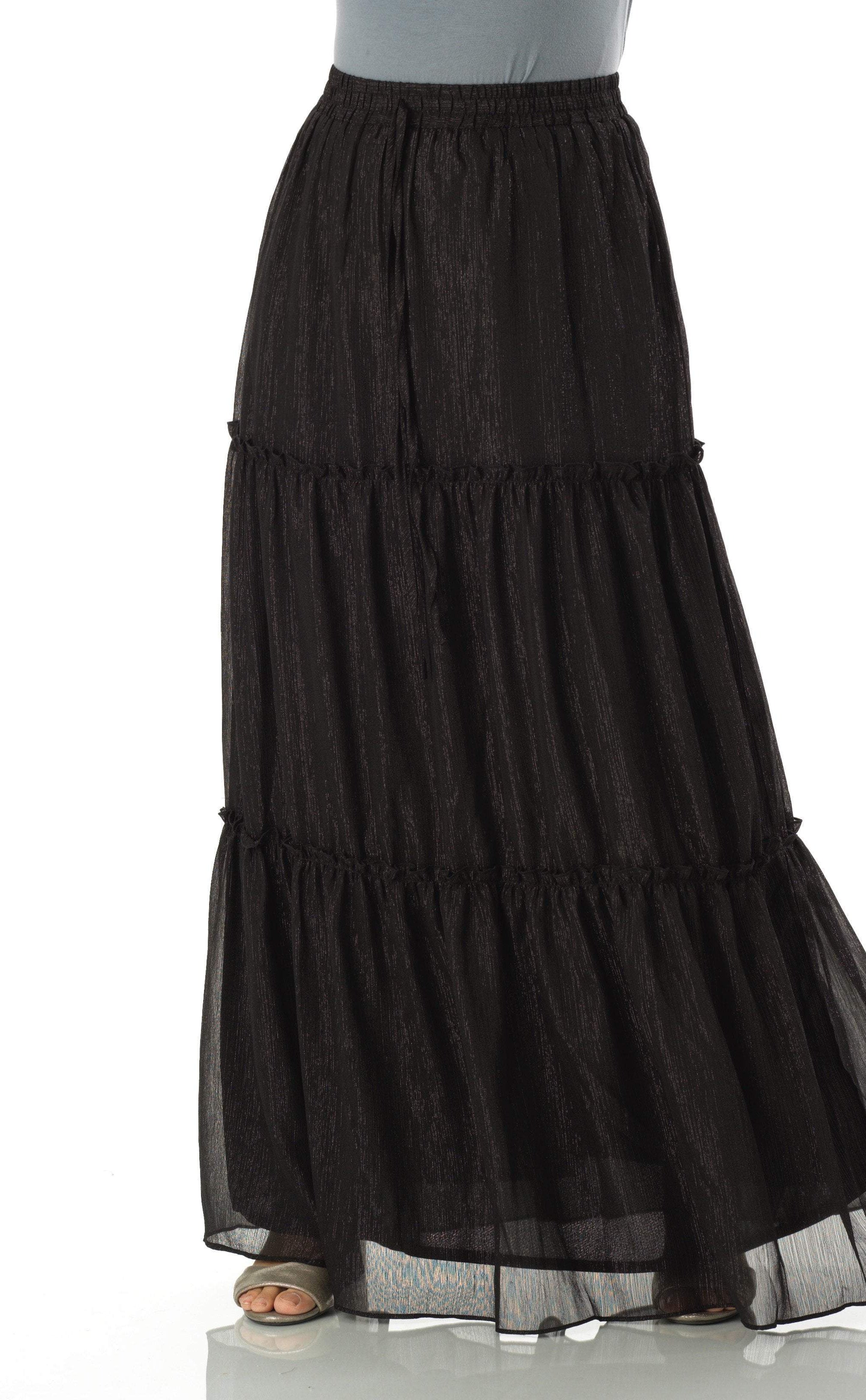 Shimmer chiffon tiered maxi skirt Kabayare