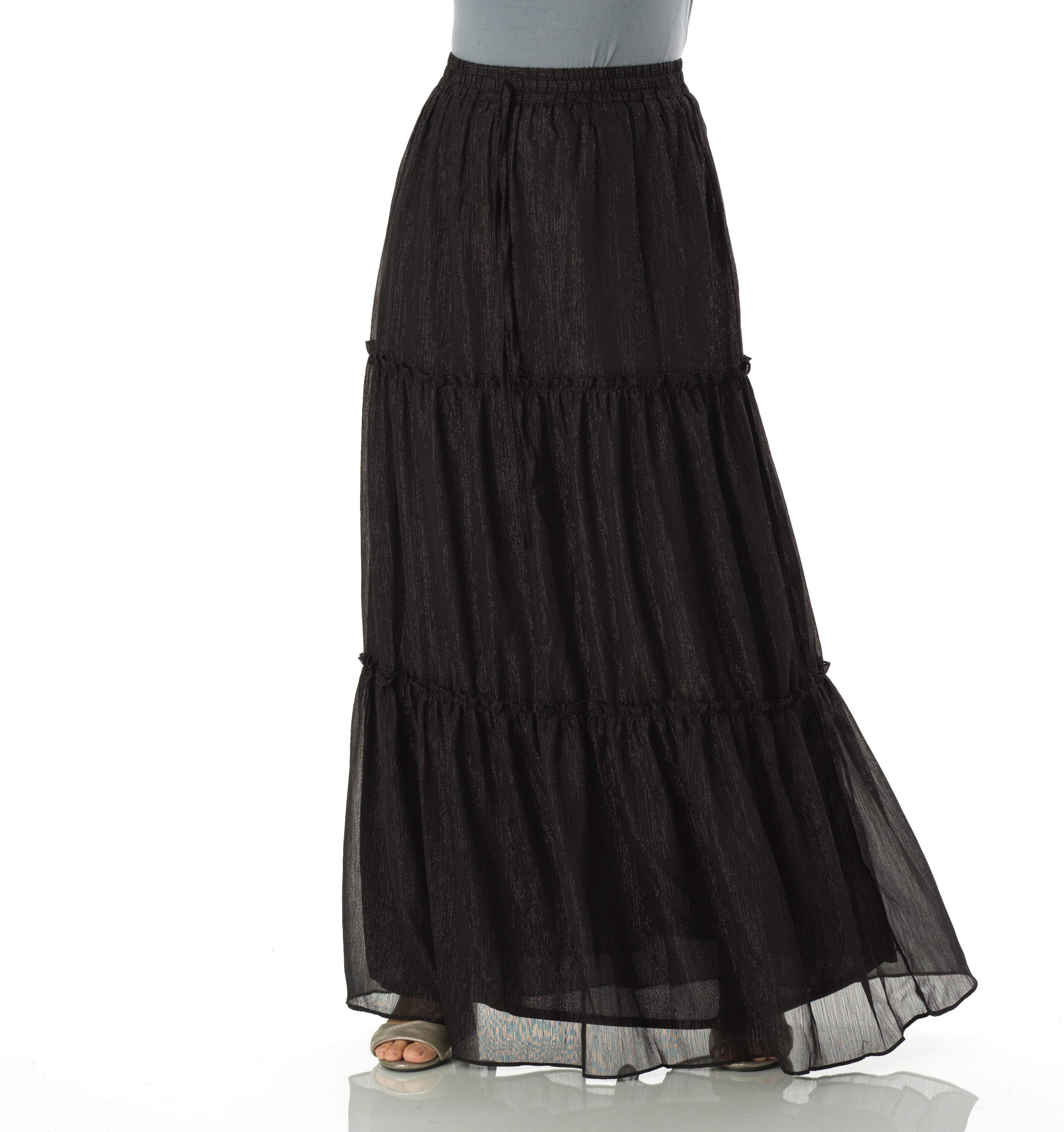 Shimmer chiffon tiered maxi skirt Kabayare