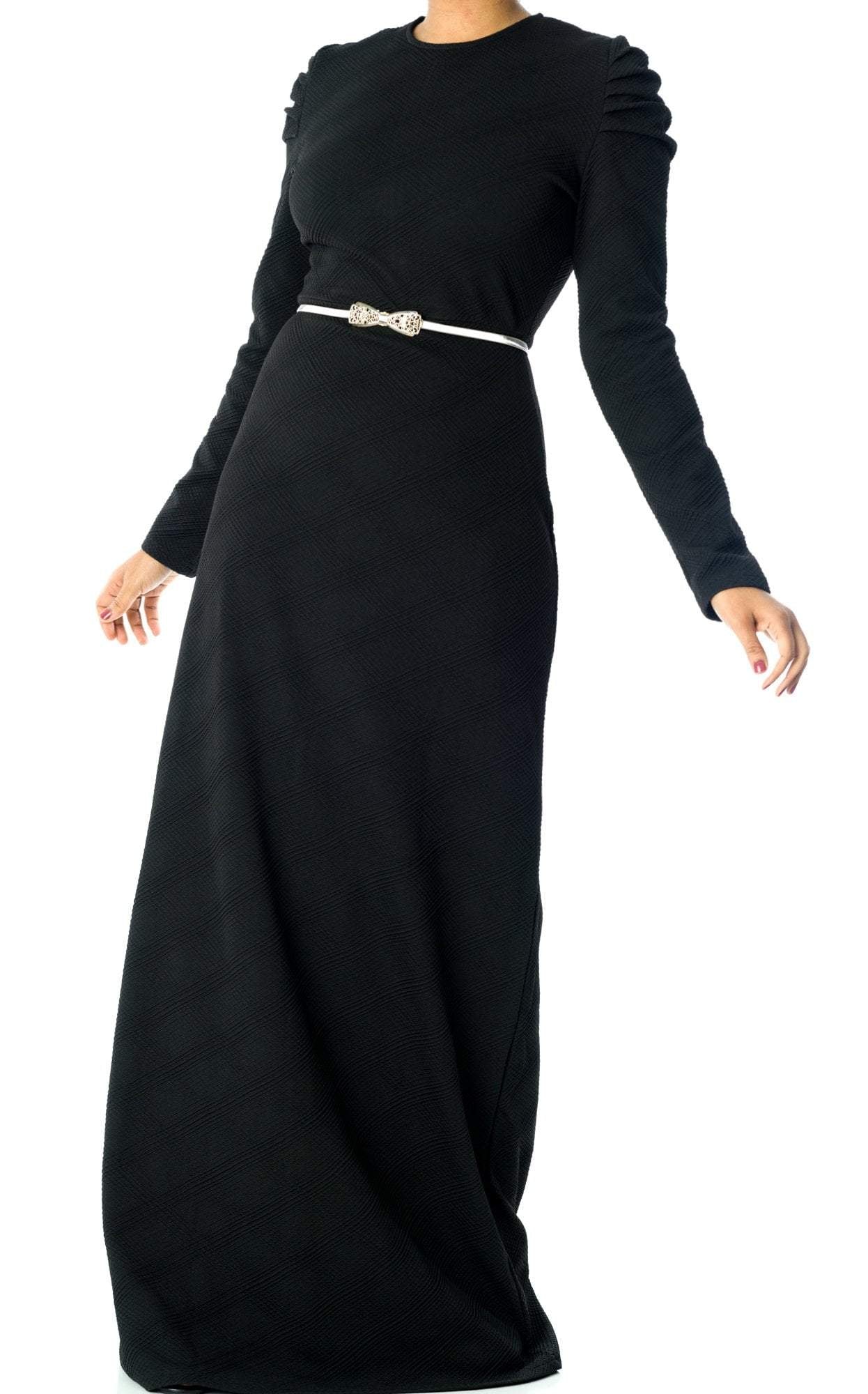 Shoulder Puff Sleeve ponti-di-roma dress Kabayare