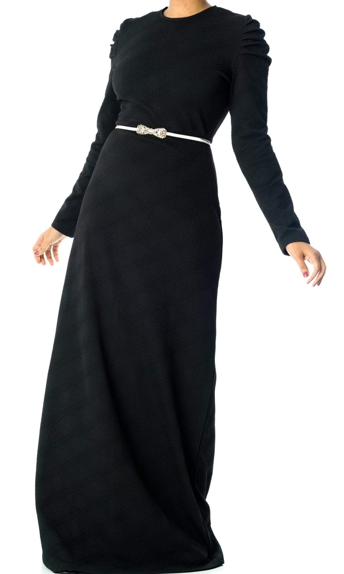 Shoulder Puff Sleeve ponti-di-roma dress Kabayare