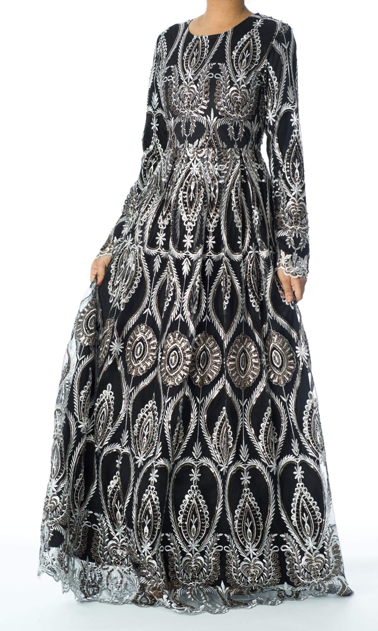 Silver Caterina Modest Gown Kabayare