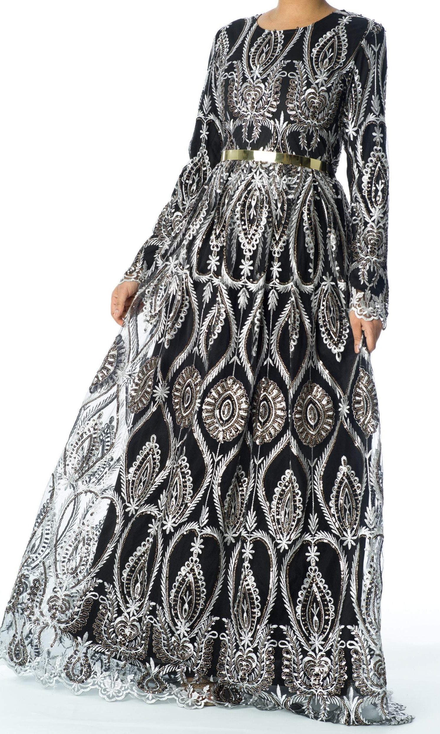 Silver Caterina Modest Gown Kabayare