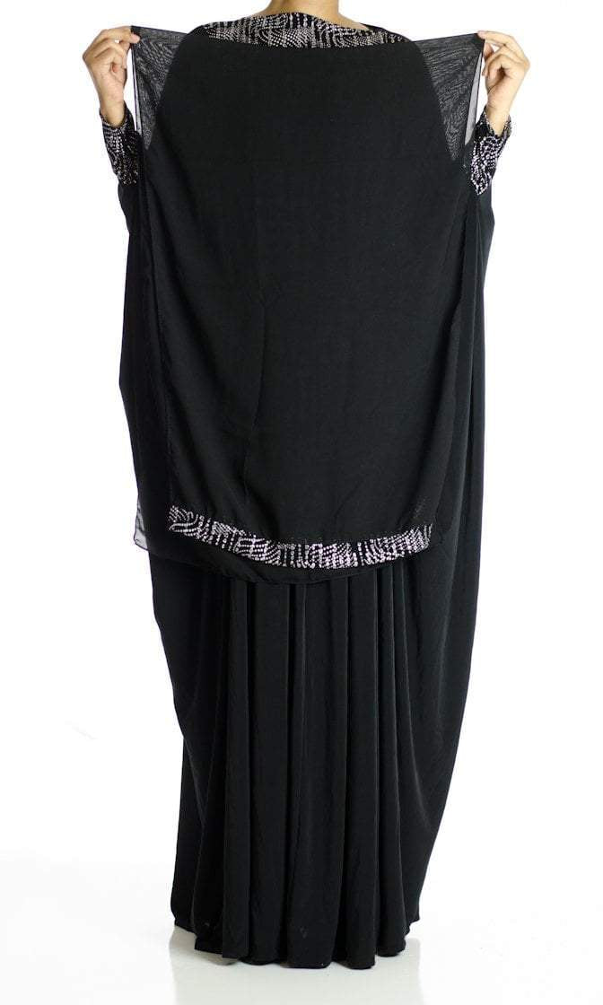 Silver Mirage Butterfly Jersey Abaya Kabayare