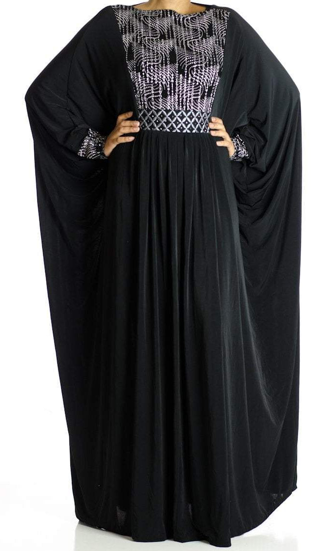 Silver Mirage Butterfly Jersey Abaya Kabayare