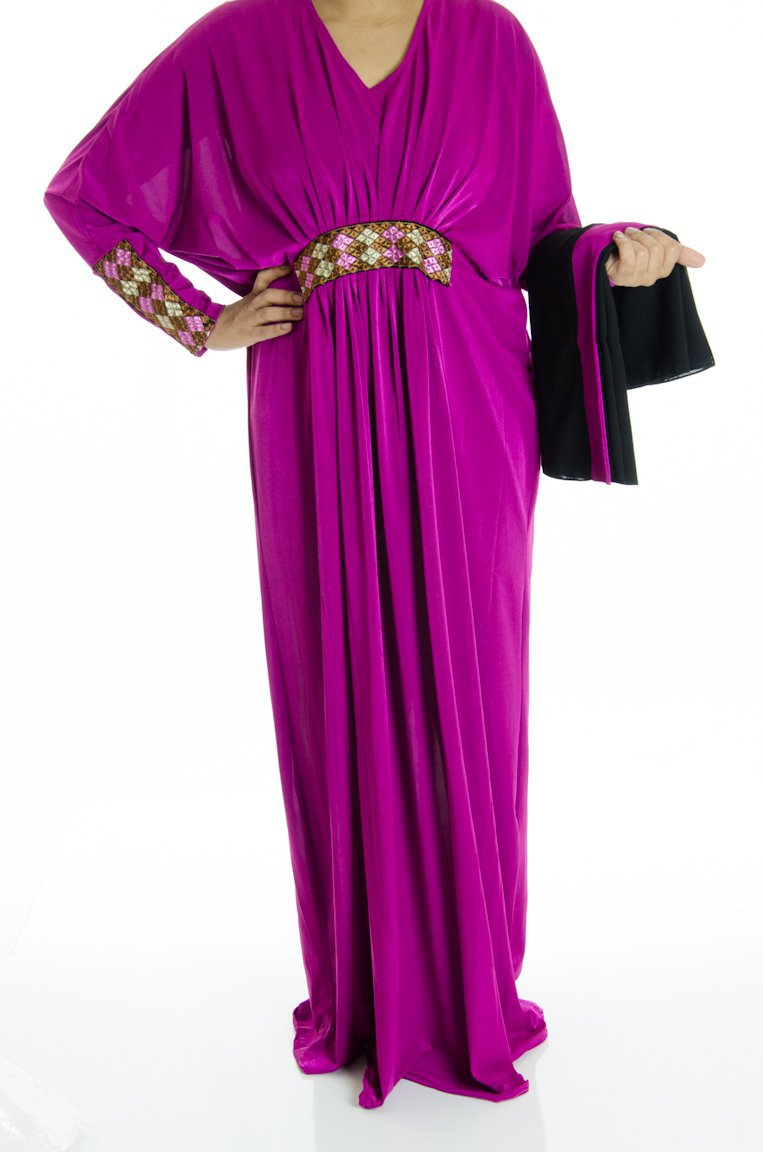 Soft Embroidery Butterfly Jersey Abaya Kabayare