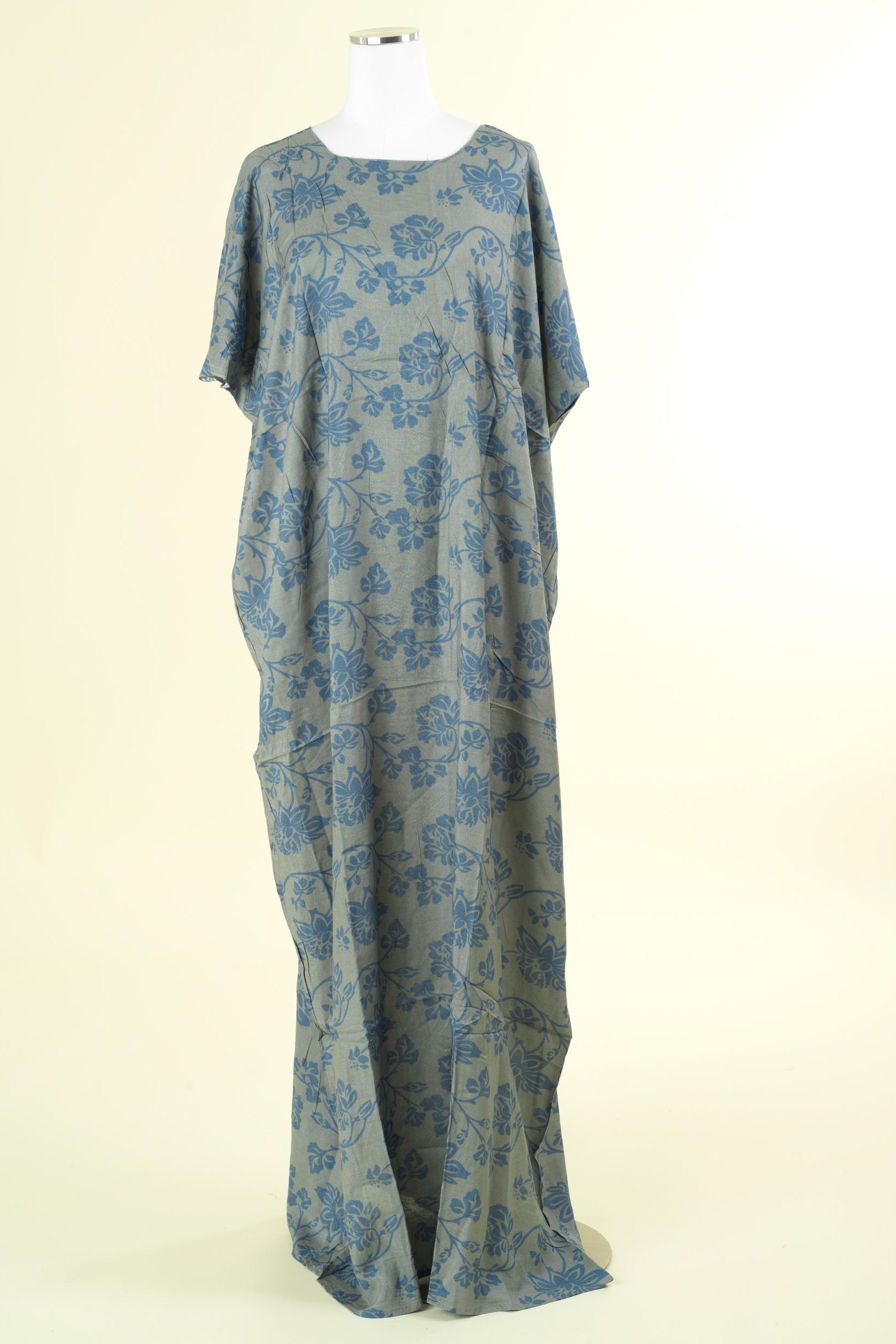 soft gray print bati dress Kabayare